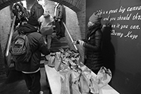 Soup Kitchen : St Luke's Lutheran Church : Hell's Kitchen : Food queues : Food lines : Hell's Kitchen : Streetlife, New York, Photo by Richard Moore